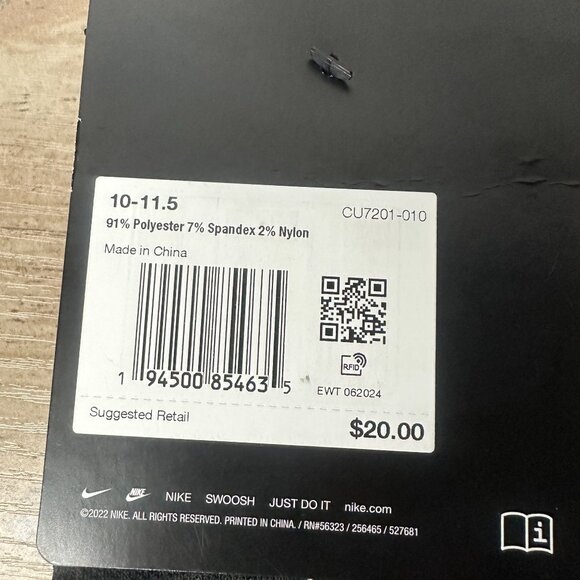 NWT Nike Unisex Spark Cushioned No Show Run Socks Black Size Large (CU7201-010) - Picture 12 of 12